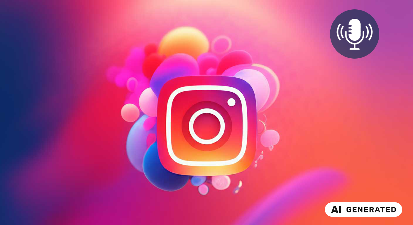 instagram con sfondo astratto rosa, arancione e giallo