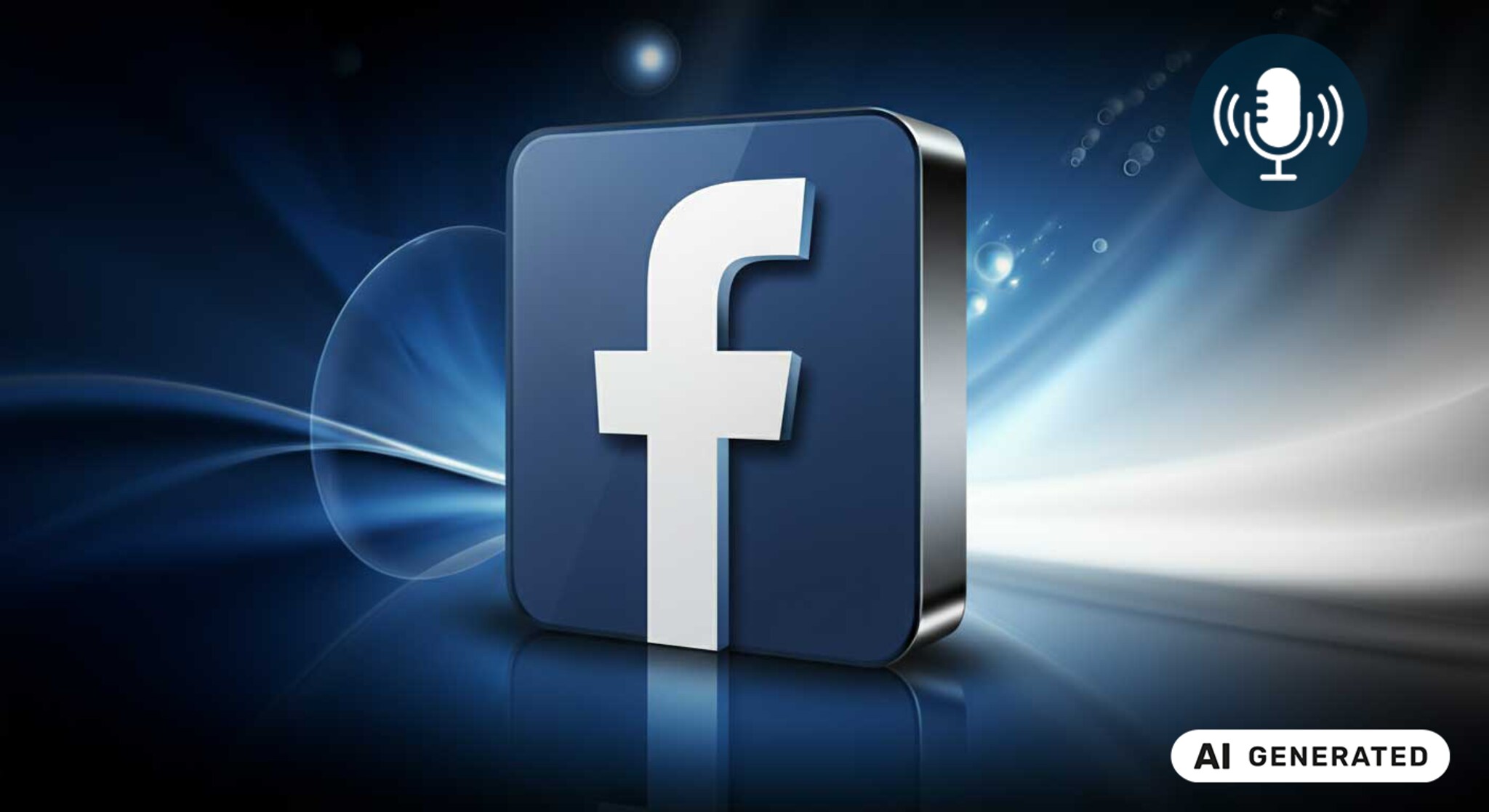 facebook con sfondo luminoso astratto e fasci di luce