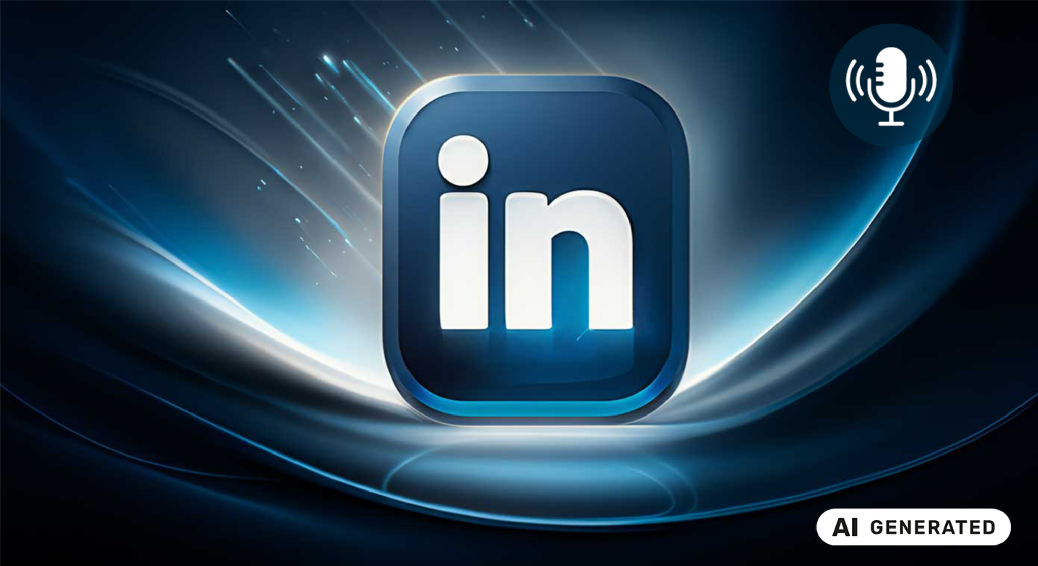Linkedin con sfondo azzurro e blu astratto