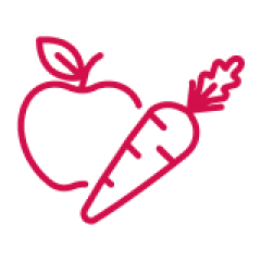 Icona che rappresenta il consumo di frutta e verdura.