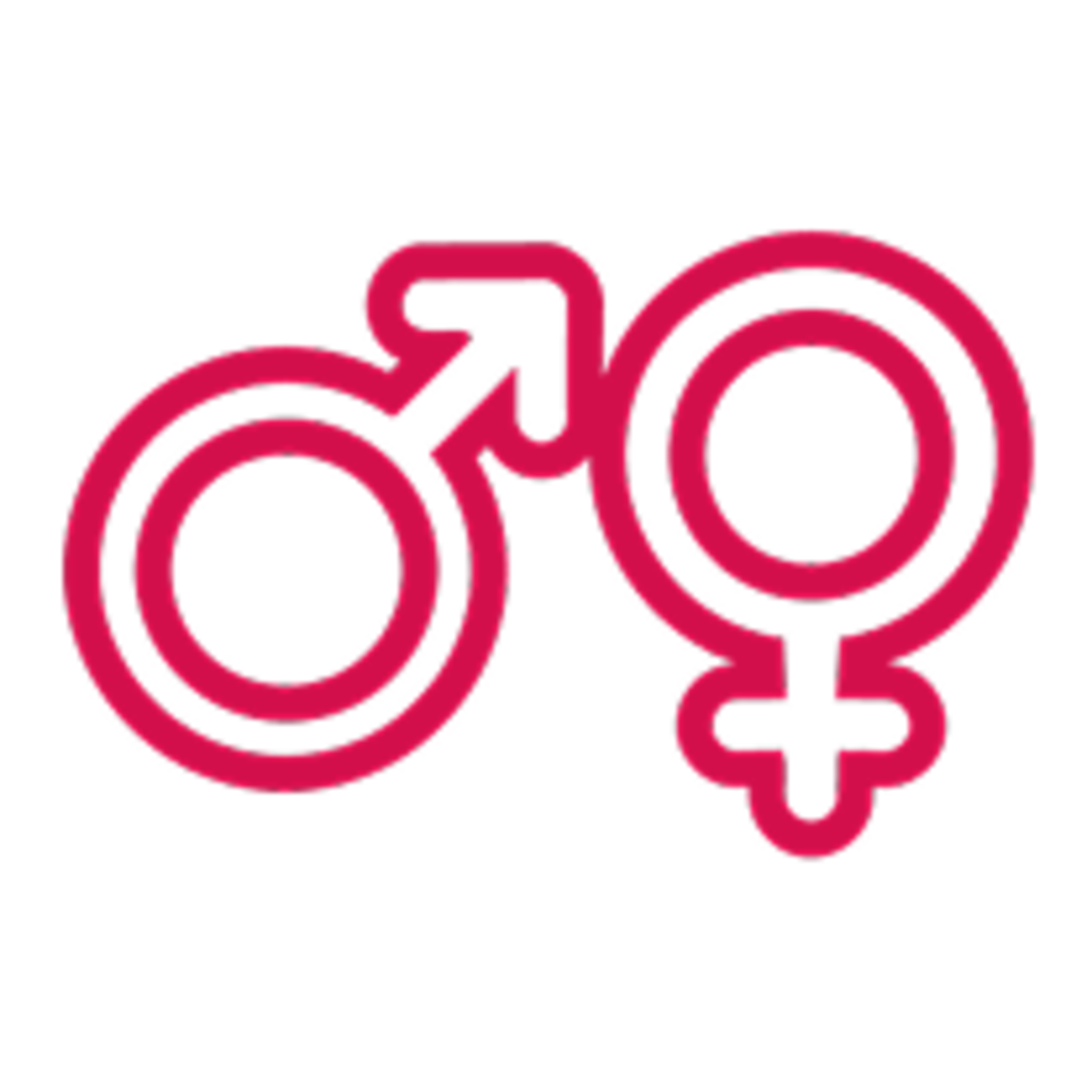 Simboli di genere maschile e femminile affiancati